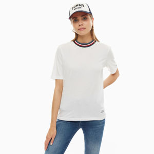 Tommy Hilfiger dámské bílé tričko Tira - L (100)